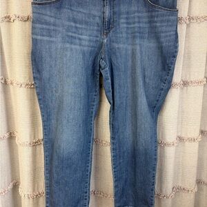 Lee Plus Woman's Relaxed Fit Straight Leg Mid Rise Jeans w/Stretch-18W Petite